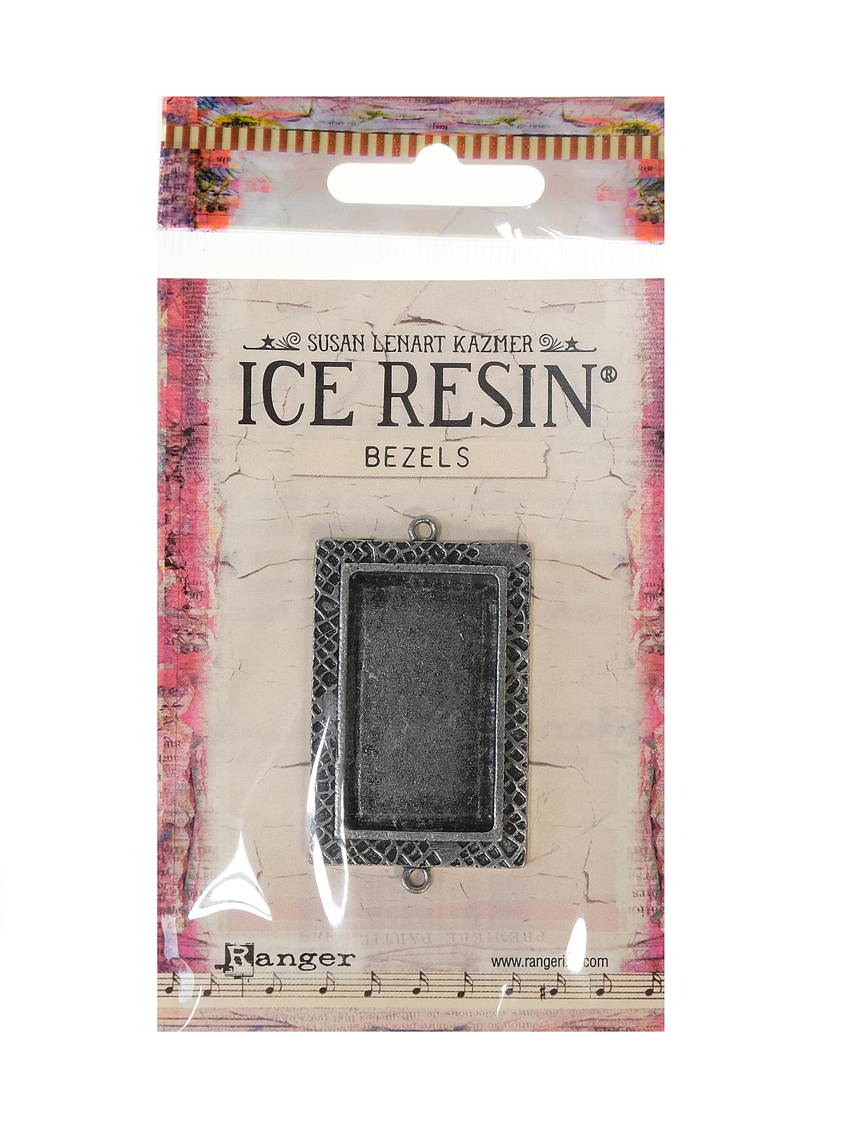 ICE Resin Milan Bezels rectangle, medium antique silver