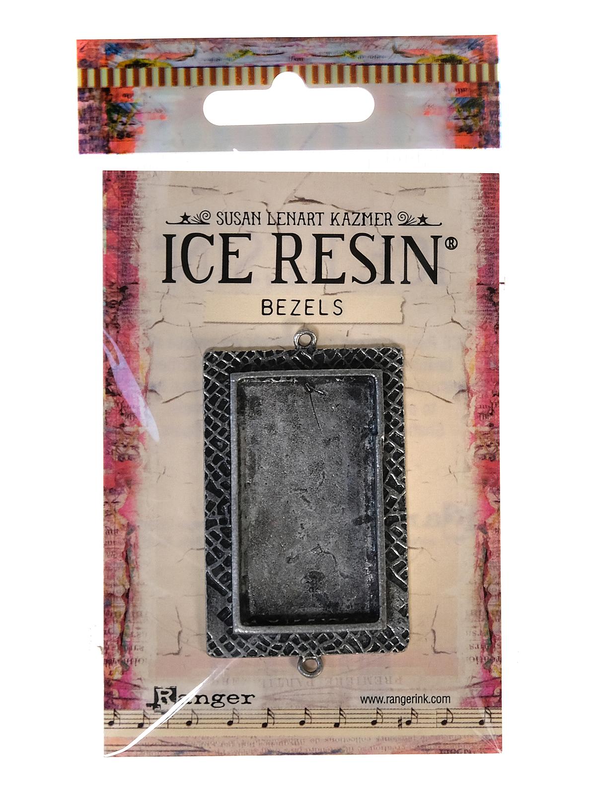 ICE Resin Milan Bezels rectangle, large antique silver