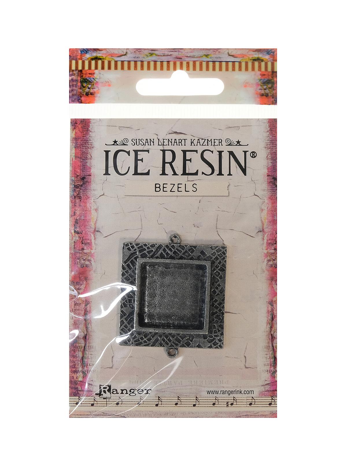 ICE Resin Milan Bezels square, medium antique silver