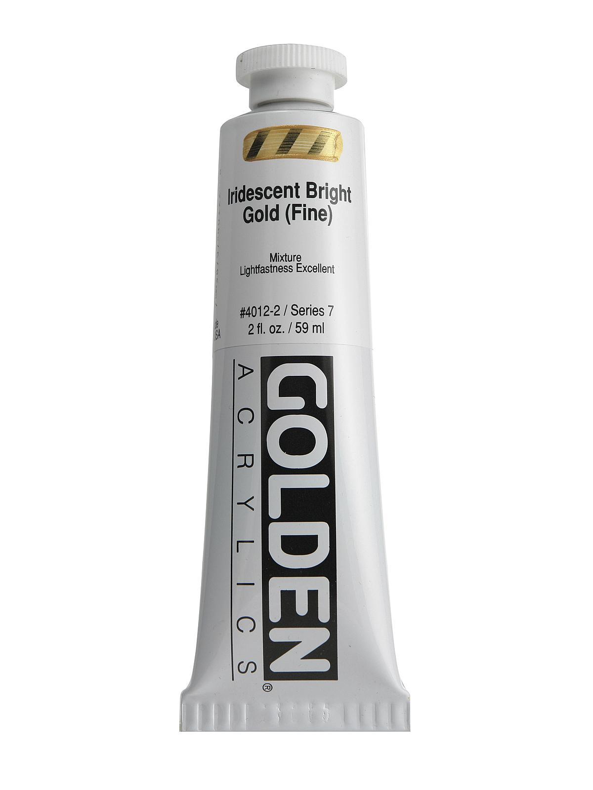 Iridescent And Interference Acrylics Iridescent Bright Gold Fine 2 Oz.