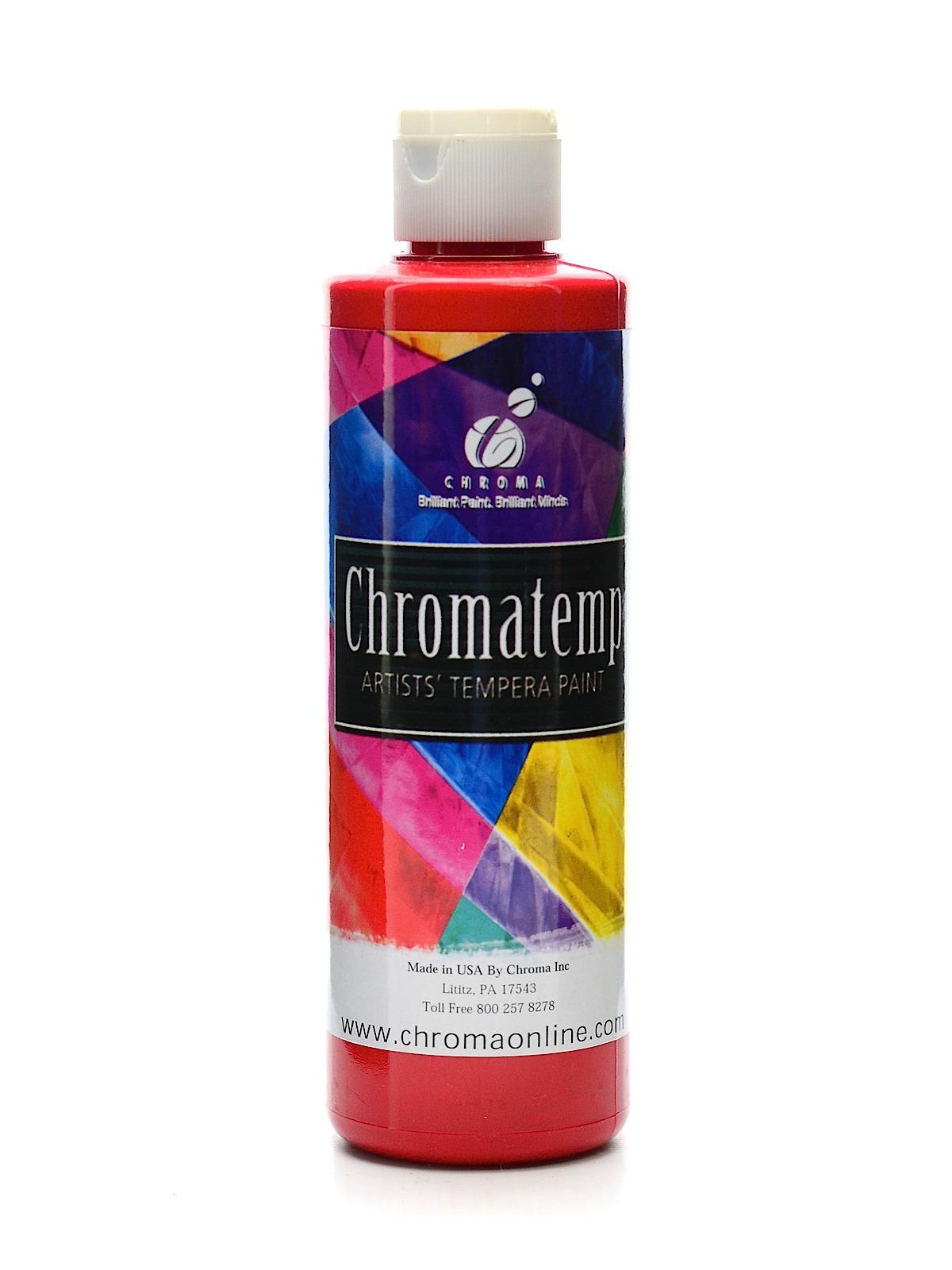 Chromatemp Artists' Tempera Paint Red 8 Oz.