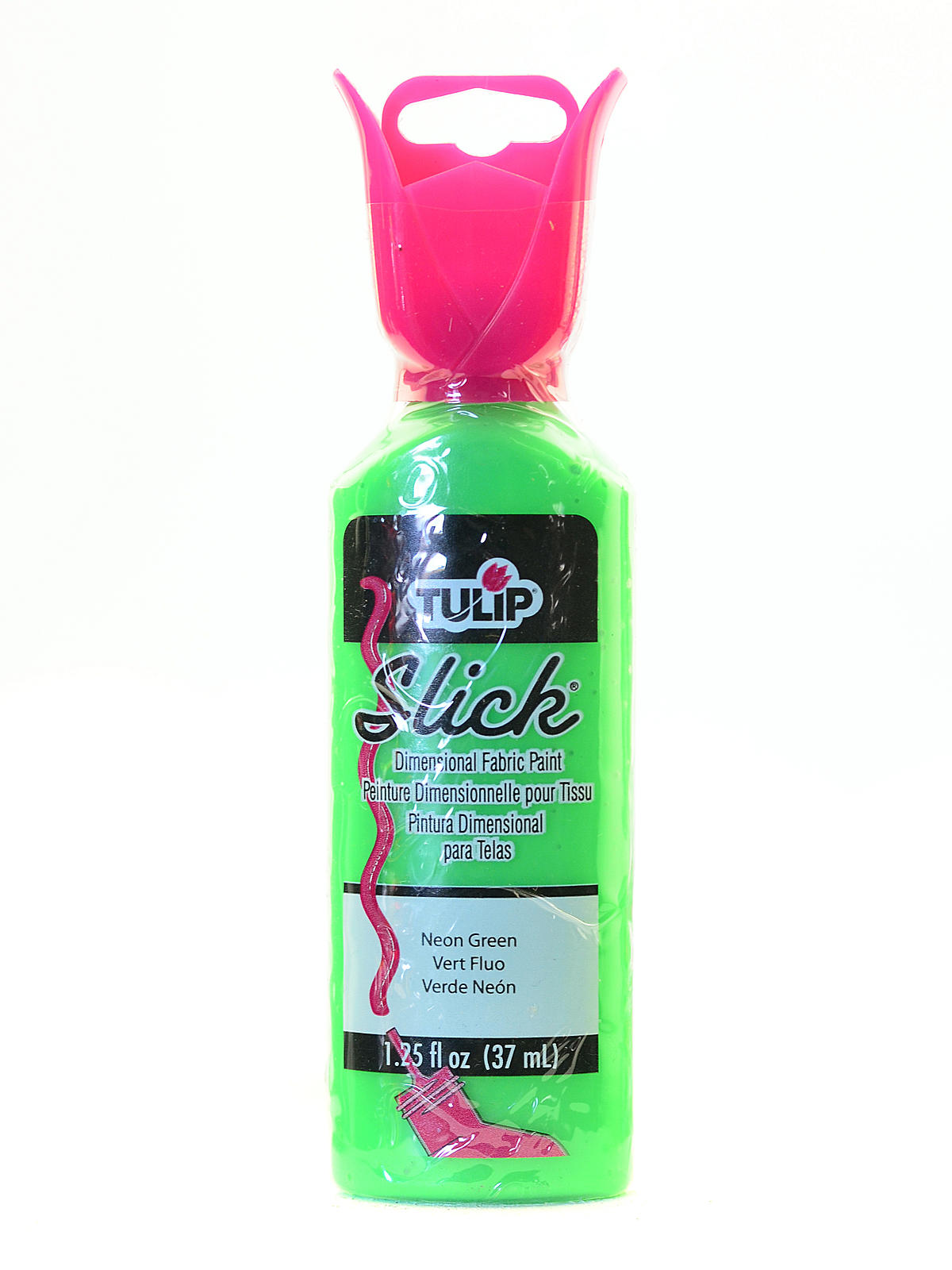 Slick Dimensional Fabric Paint fluorescent green 1 1 4 oz.