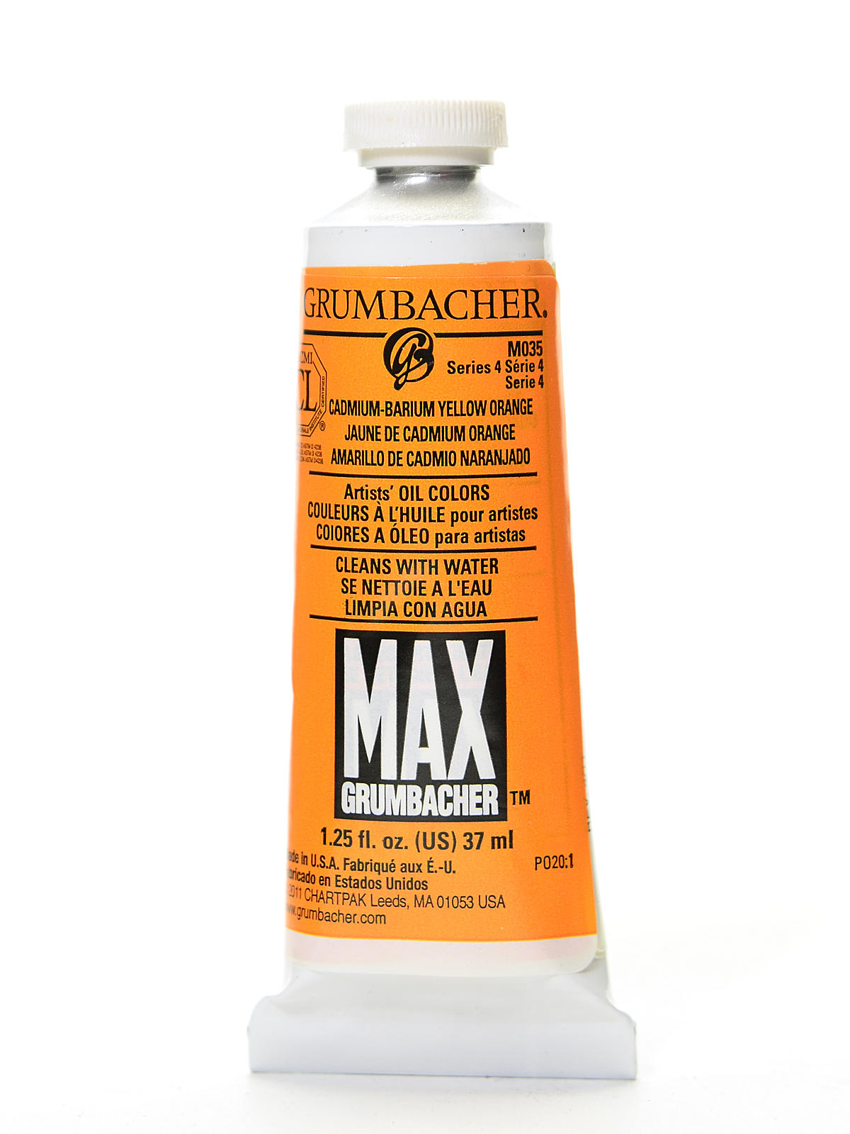 Max Water Miscible Oil Colors Cadmium Barium Yellow Orange 1.25 Oz.