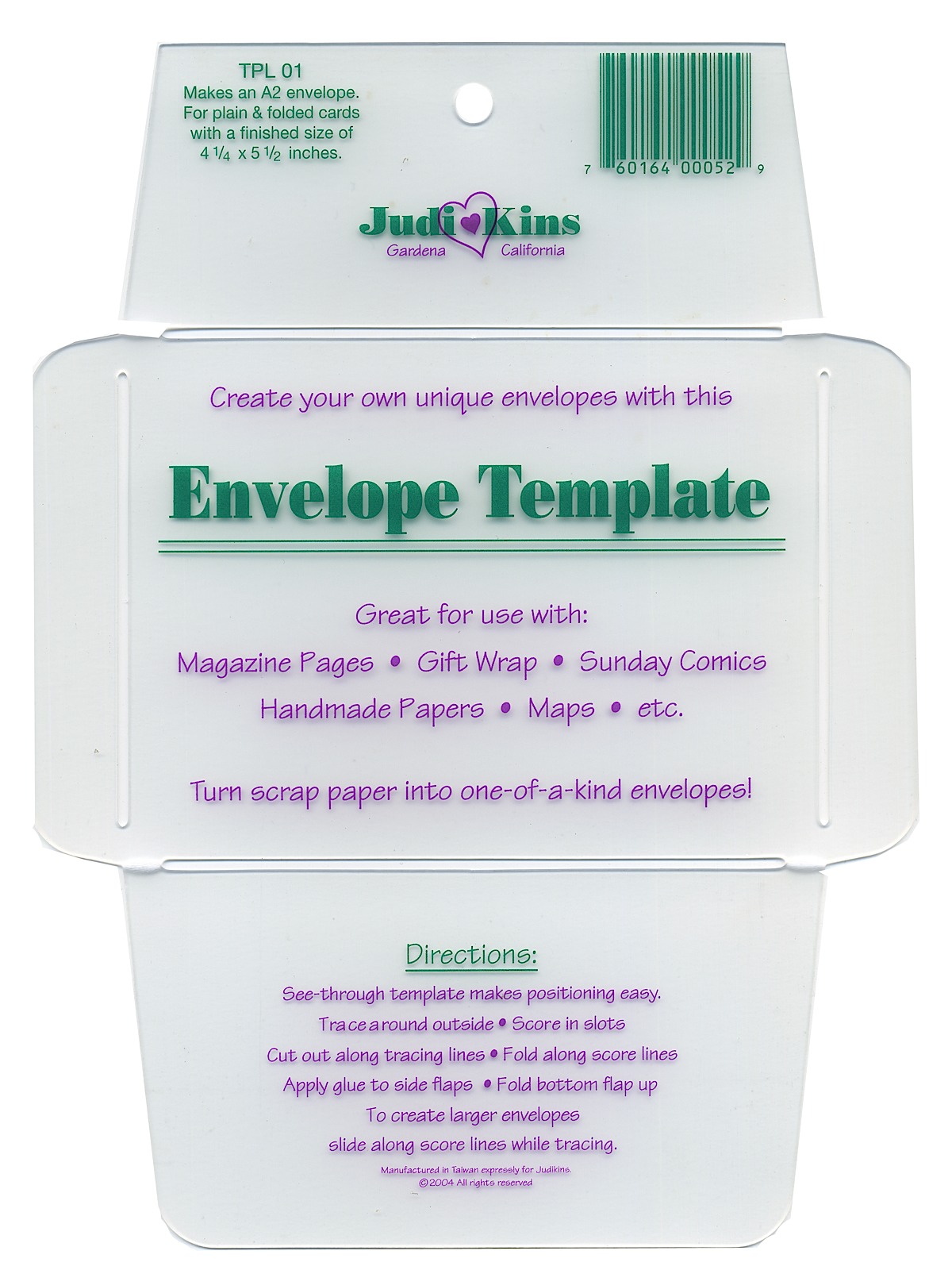 Envelope Templates Single Template