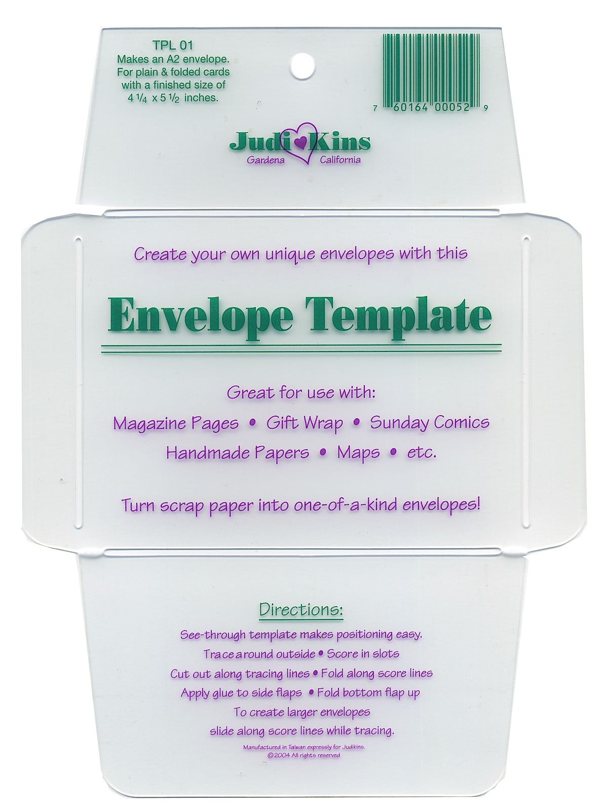 Envelope Templates single template