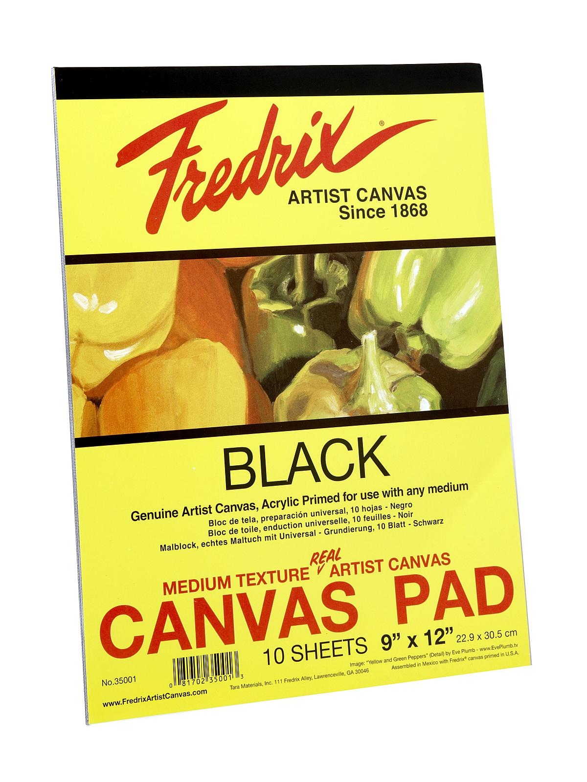 Black Canvas Pads 9 in. x 12 in. 10 sheets