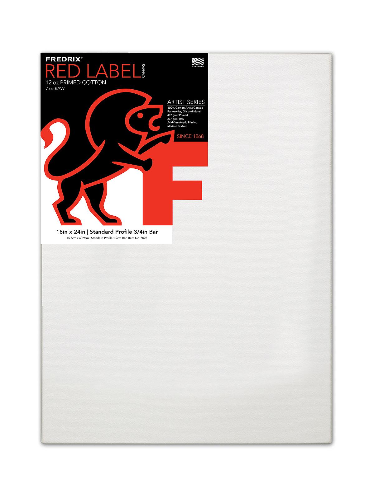 Red Label Standard Stretched Cotton Canvas 18 In. X 24 In. Each