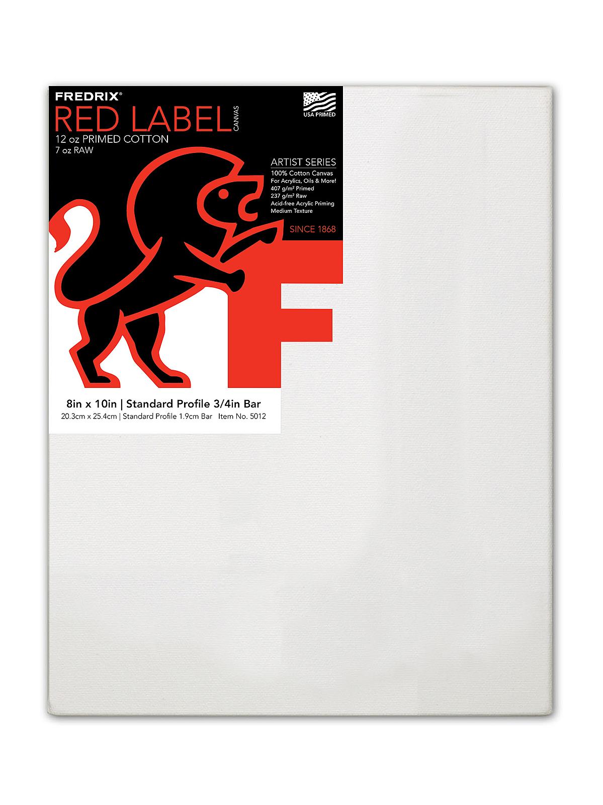 Red Label Standard Stretched Cotton Canvas 8 in. x 10 in. each