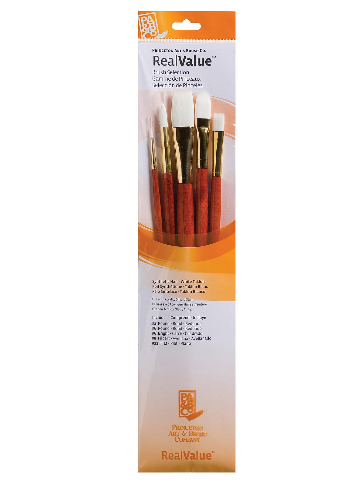 Real Value Series 9000 Orange Handled Brush Sets 9155 Set Of 5