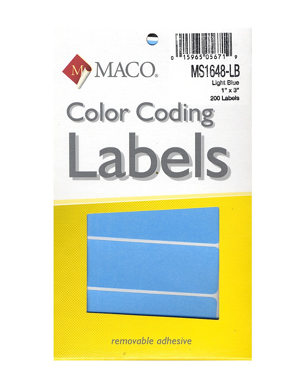 Color Coding Labels 1 in. x 3 in. rectangle light blue pack of 200