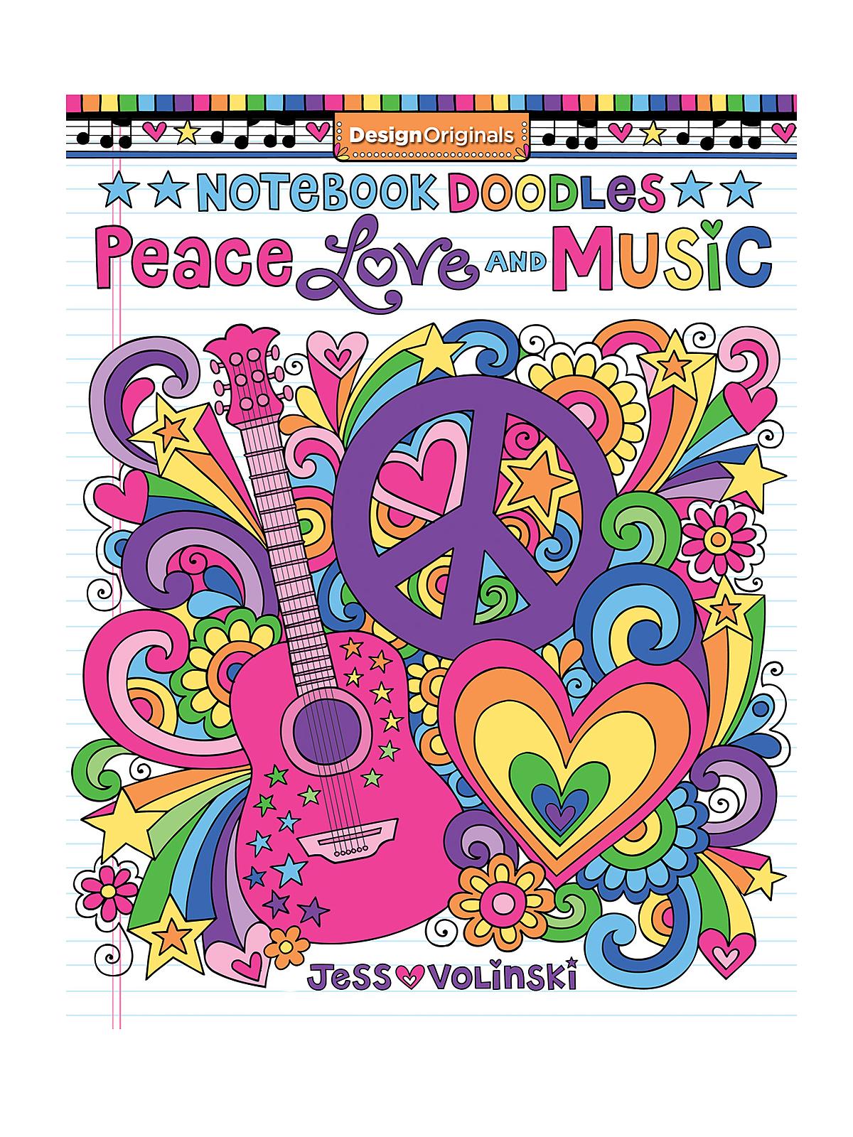 Notebook Doodles Peace Love and Music