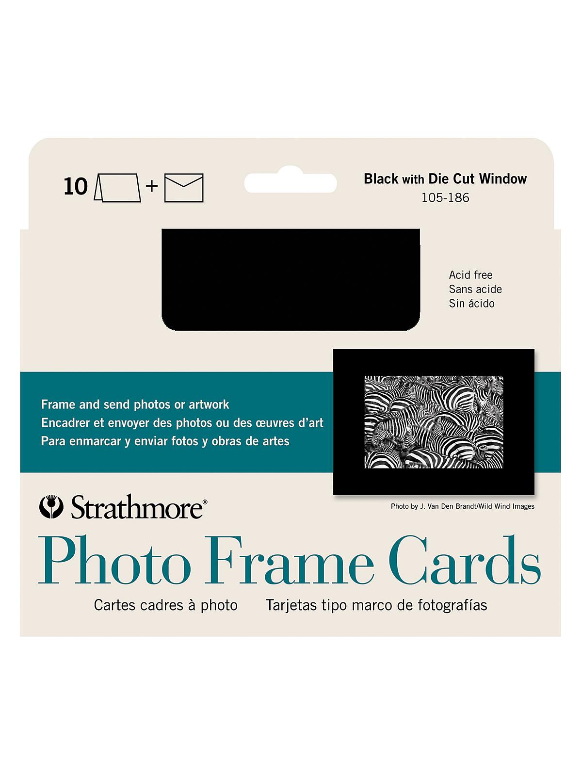 Photoframe Greeting Card Black Pack Of 10
