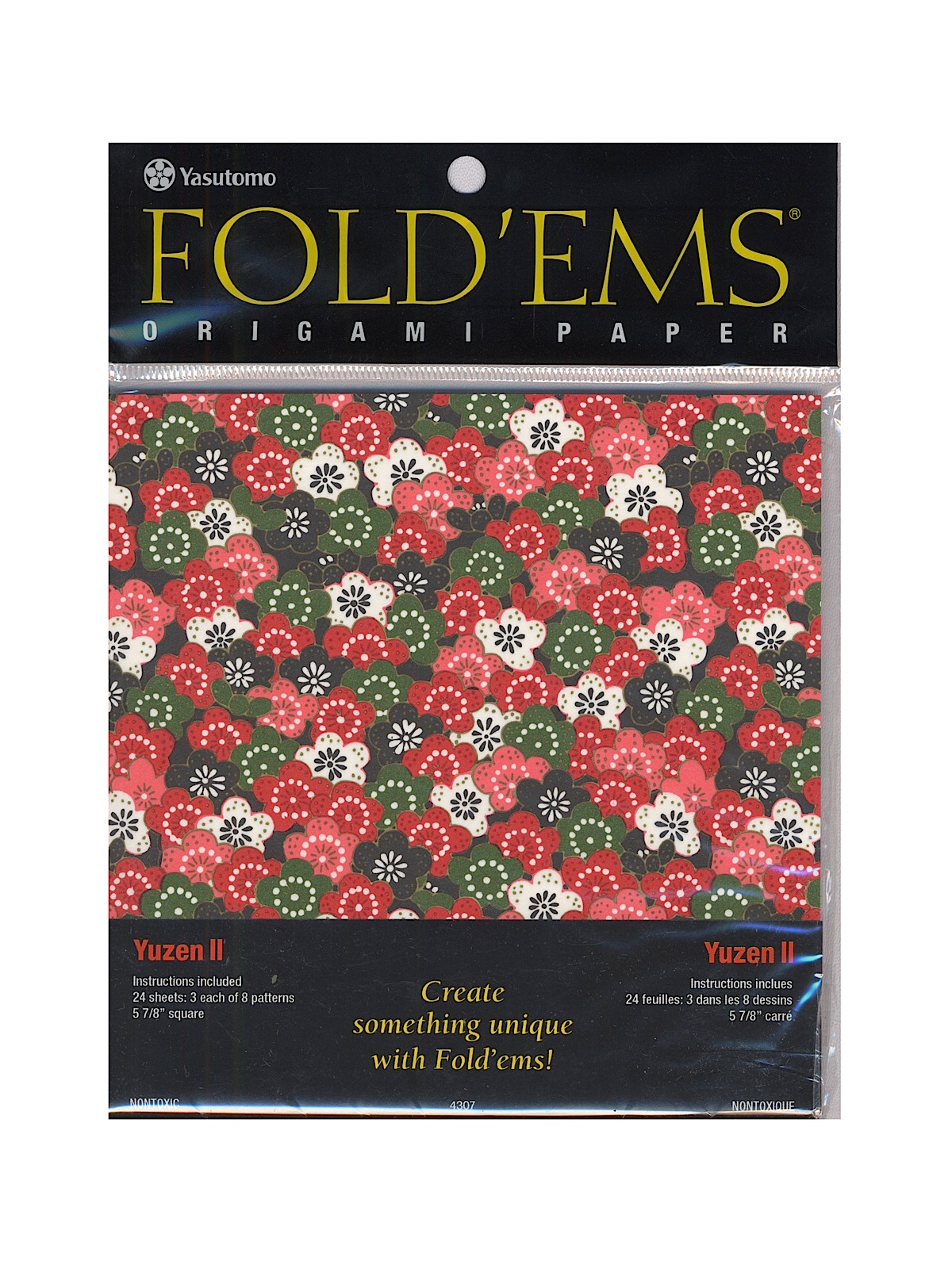 Fold'ems Origami Paper yuzen II: 8 patterns 5 7 8 in. pack of 24