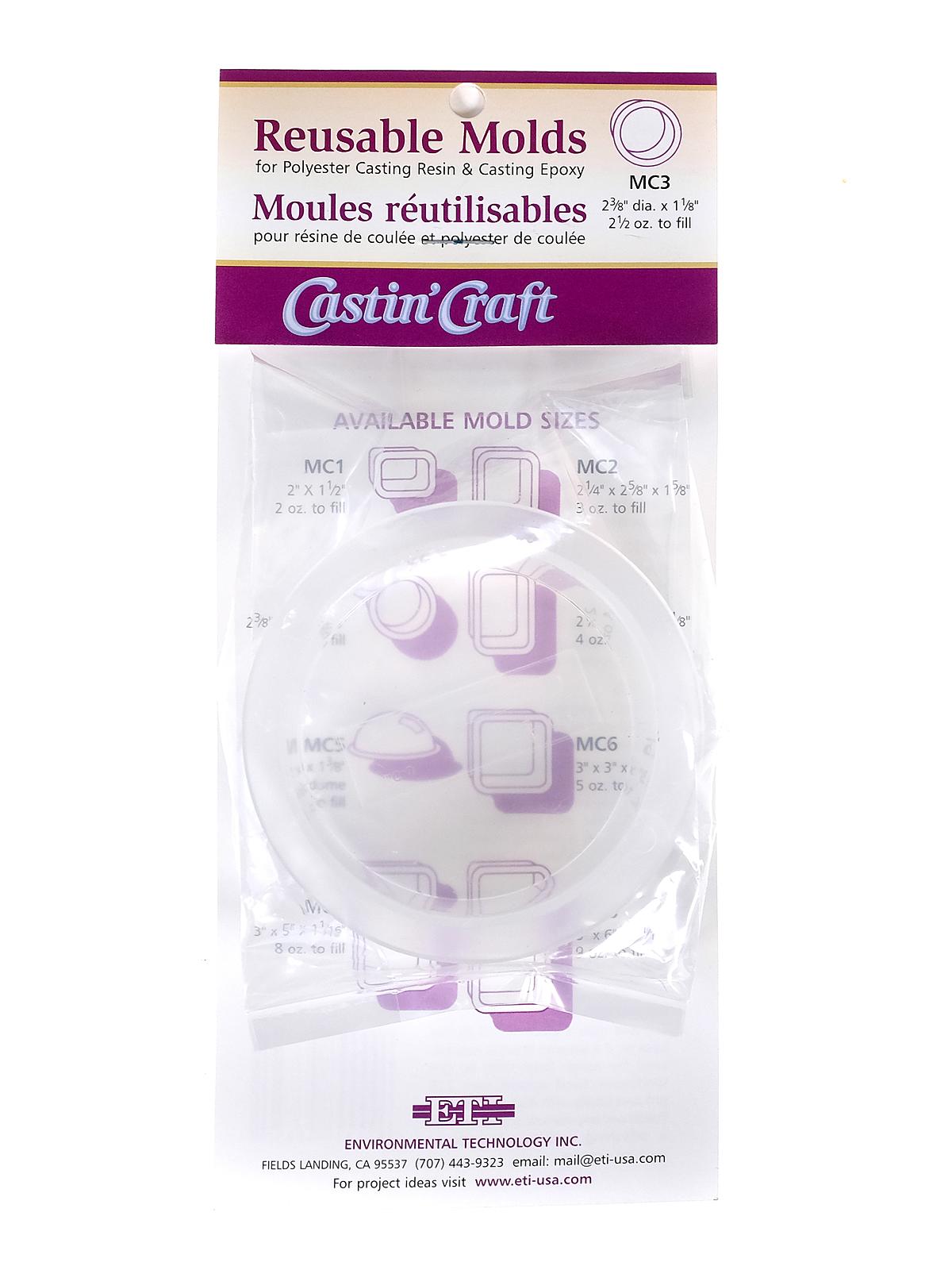 MC Poly Resin Molds 2 3 8 In. Dia. X 1 1 8 In. 2 1 2 Oz. Circle