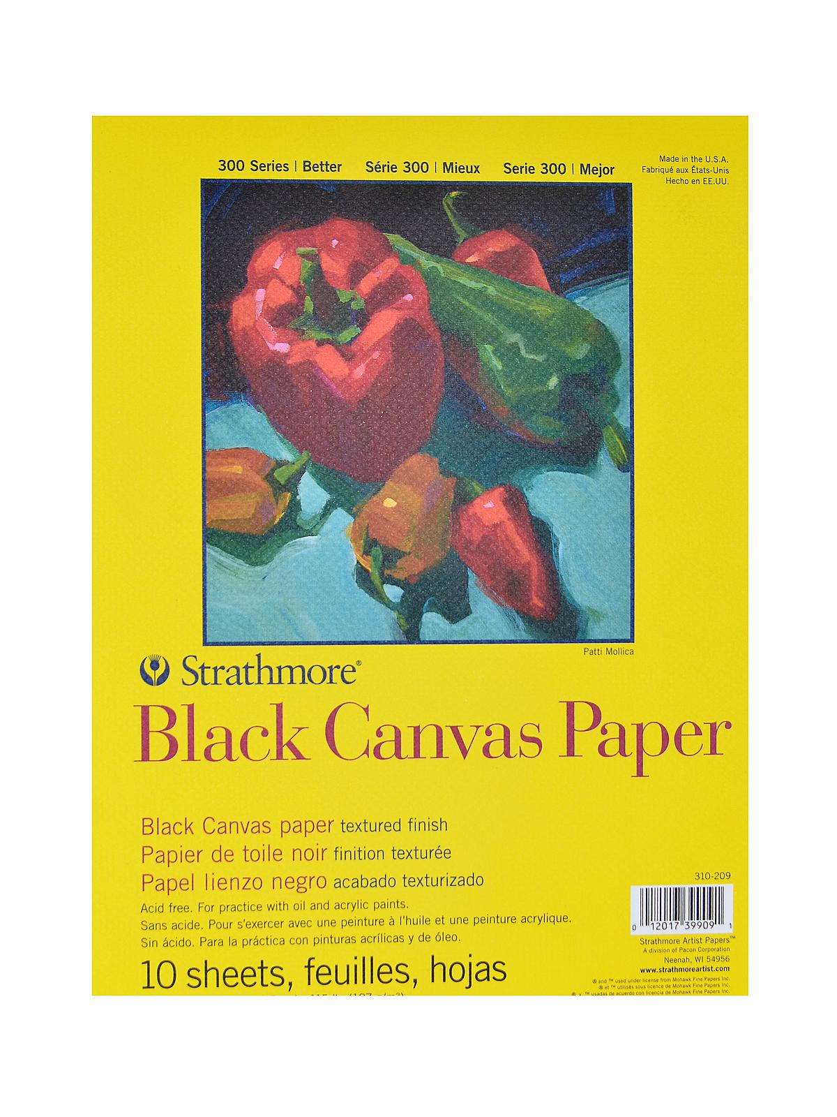 300 Series Black Canvas Paper 9 In. X 12 In. 10 Sheets