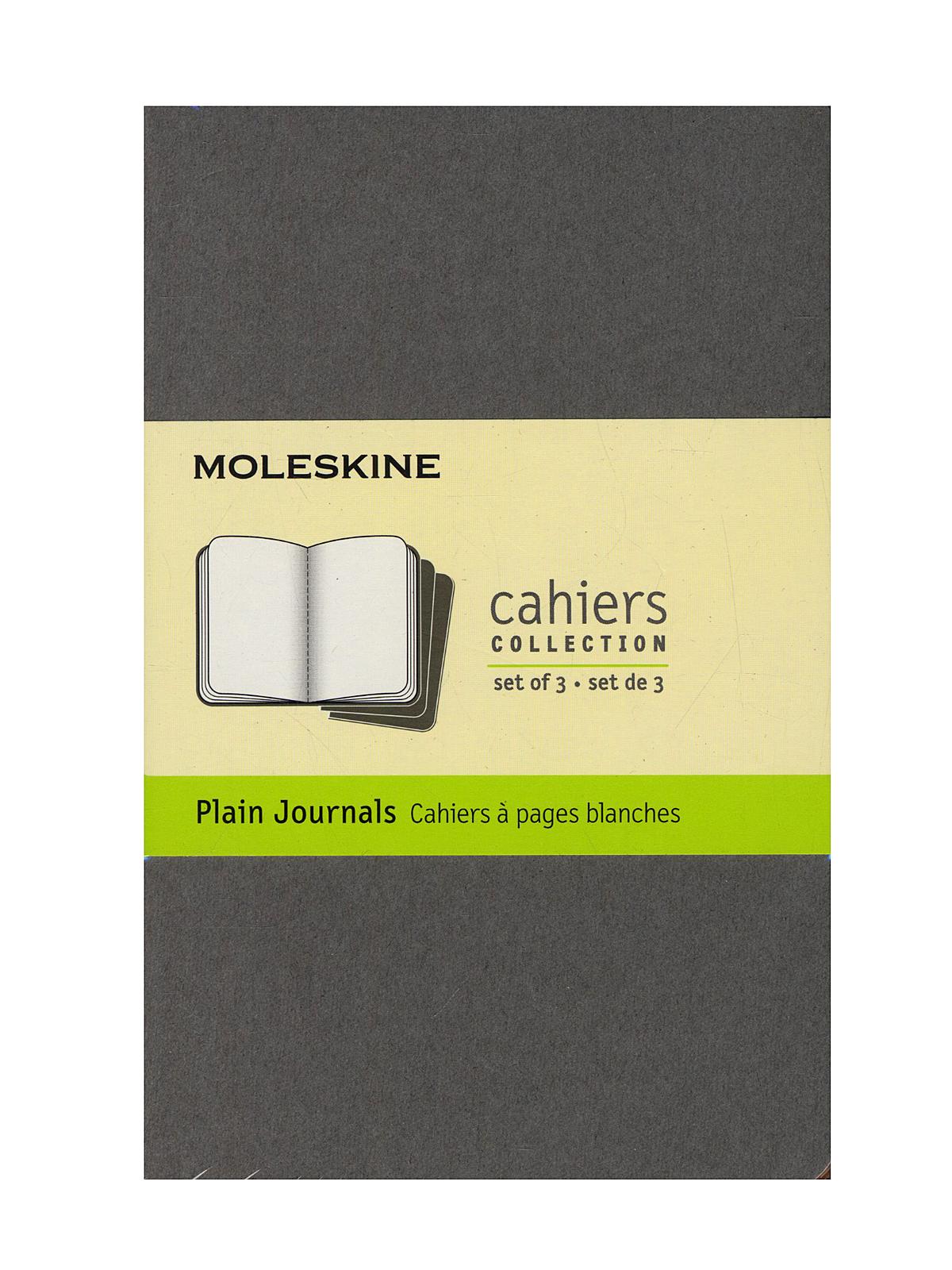 Cahier Journals Pebble Grey, Blank 3 1 2 In. X 5 1 2 In. Pack Of 3, 64 Pages Each