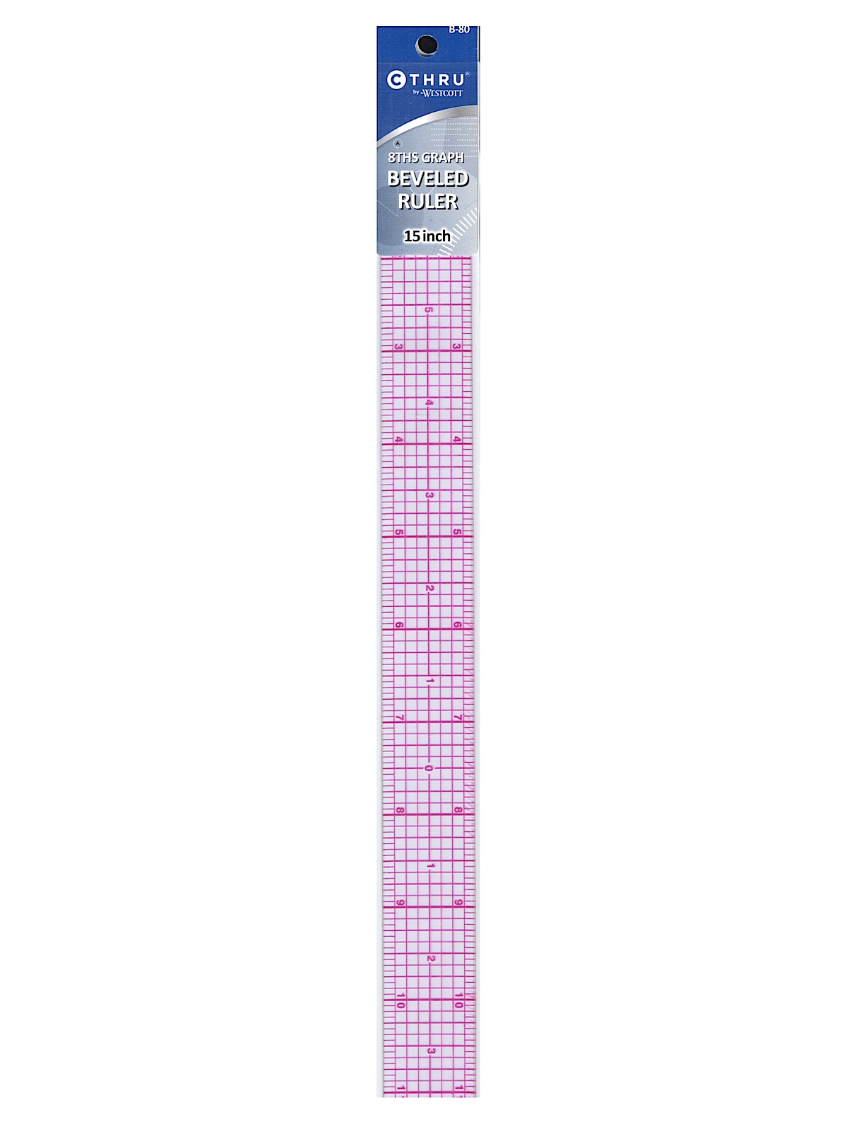 8ths Graph Beveled Transparent Rulers 1 In. X 15 In. Plastic