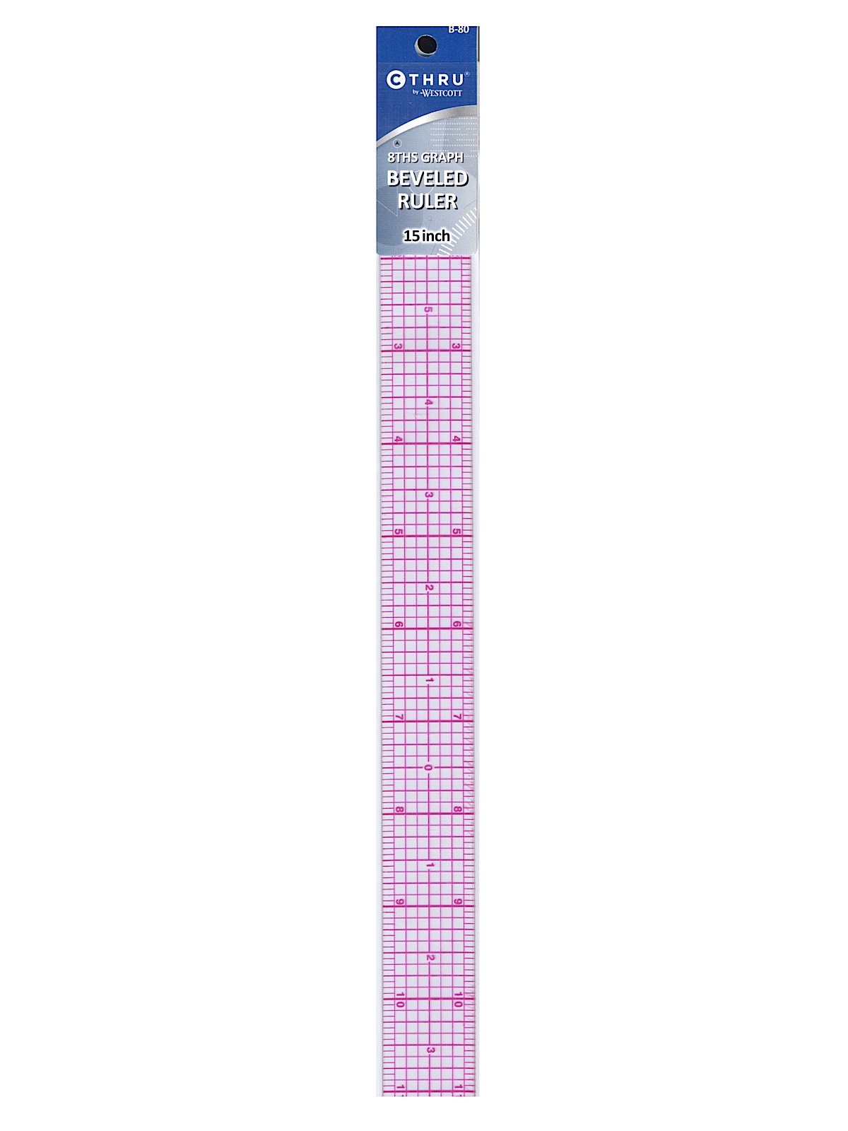 8ths Graph Beveled Transparent Rulers 1 in. x 15 in. plastic