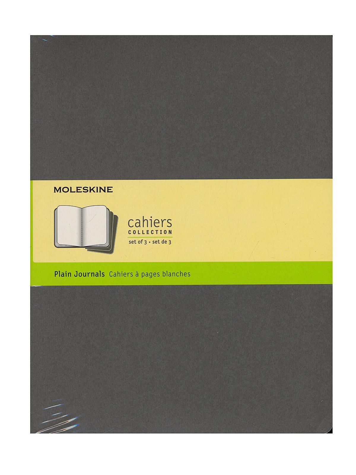 Cahier Journals Pebble Grey, Blank 7 1 2 In. X 9 3 4 In. Pack Of 3, 120 Pages Each