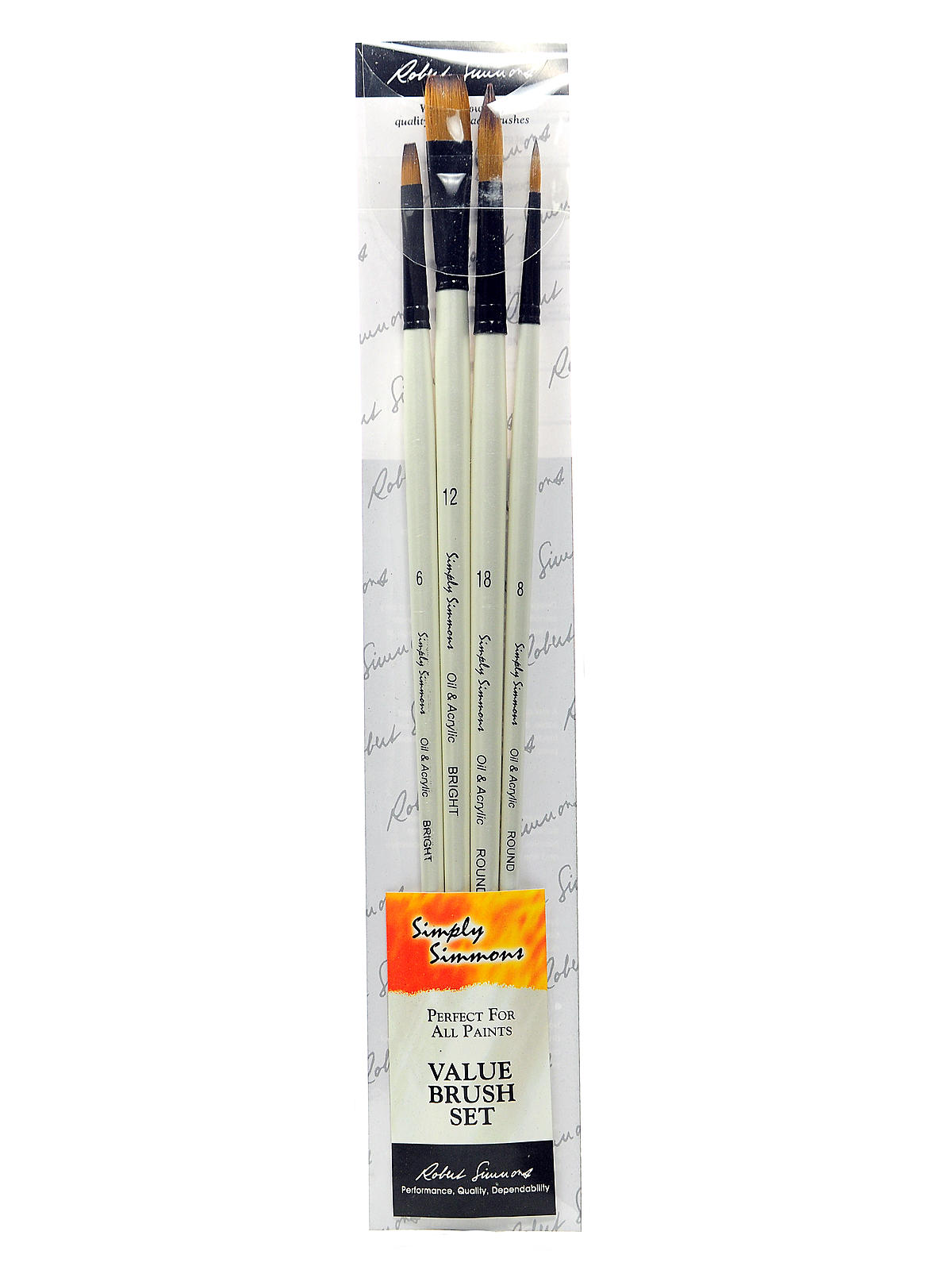 Simply Simmons Long Handle Brush Sets synthetic set of 4