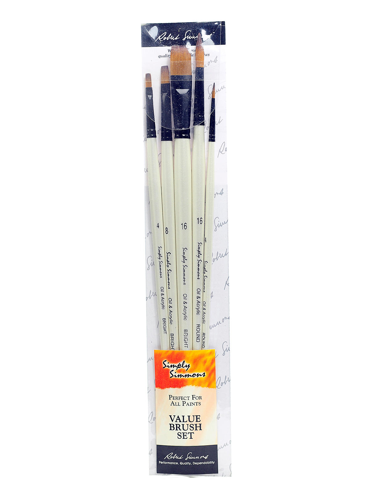Simply Simmons Long Handle Brush Sets synthetic set of 5