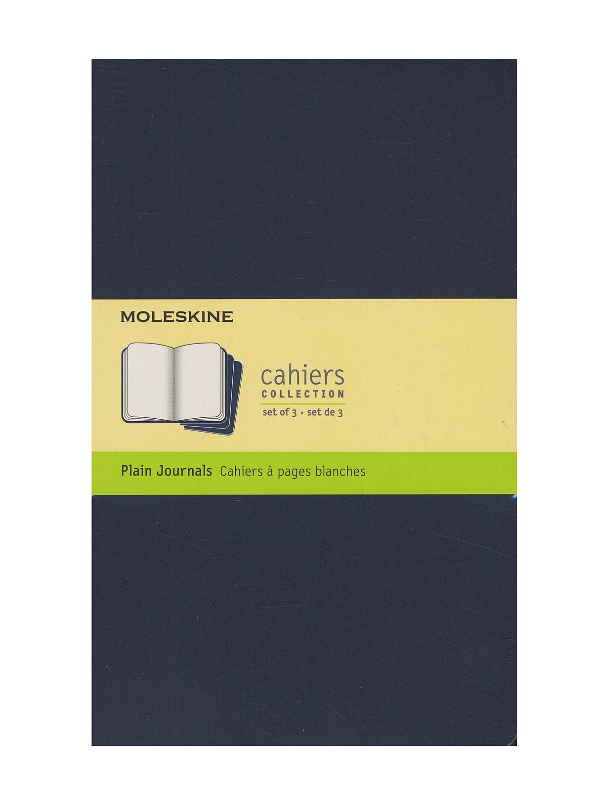 Cahier Journals Indigo Blue, Blank 5 In. X 8 1 4 In. Pack Of 3, 80 Pages Each
