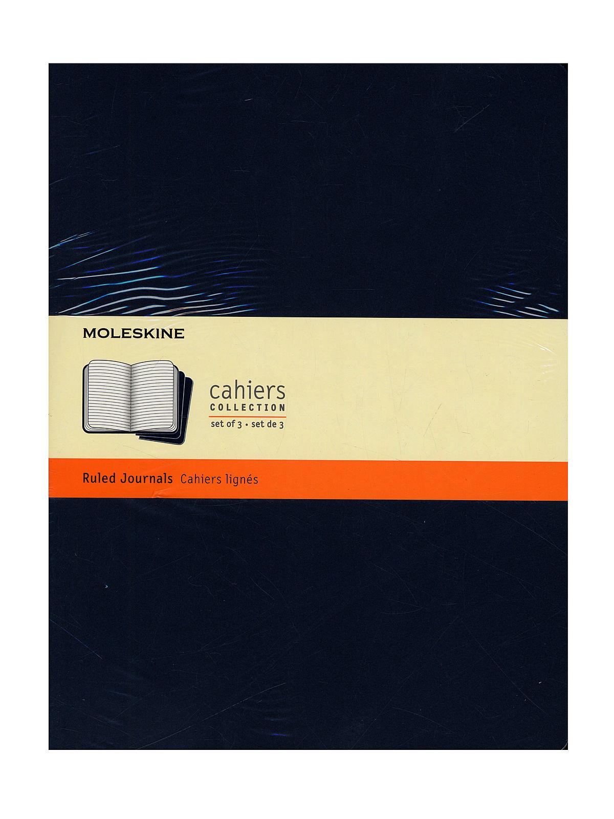 Cahier Journals Indigo Blue, Lined 7 1 2 In. X 9 3 4 In. Pack Of 3, 120 Pages Each