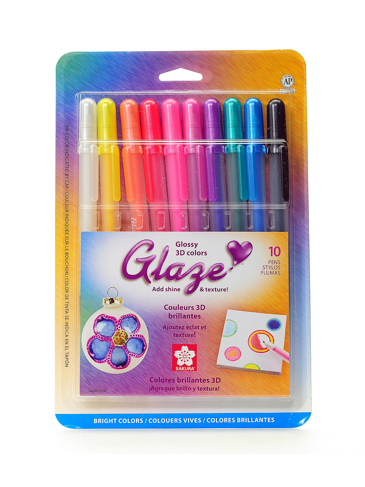 Gelly Roll Glaze Pens assorted bright colors set of 10