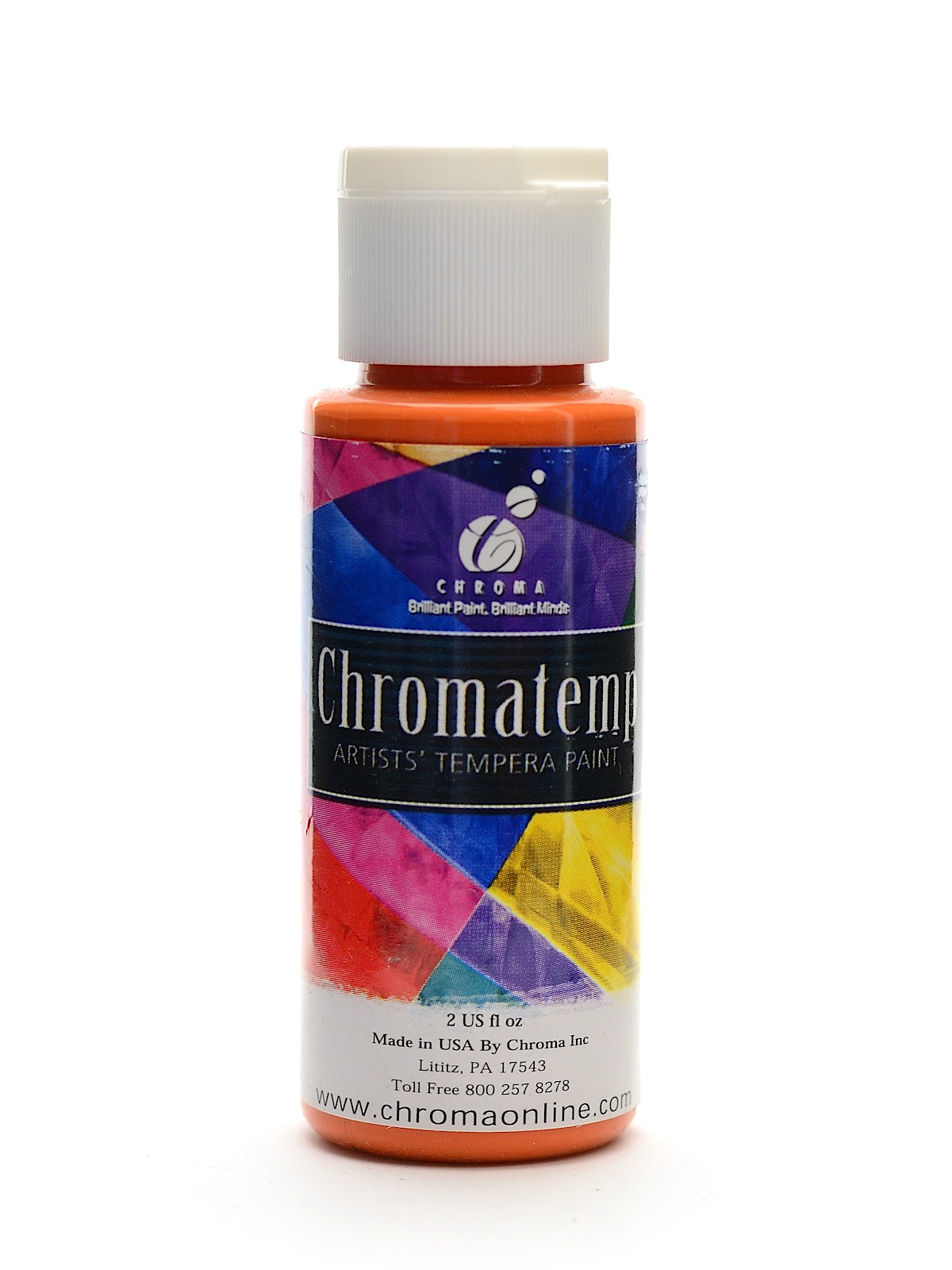 ChromaTemp Artists' Tempera Paint Orange 2 Oz.