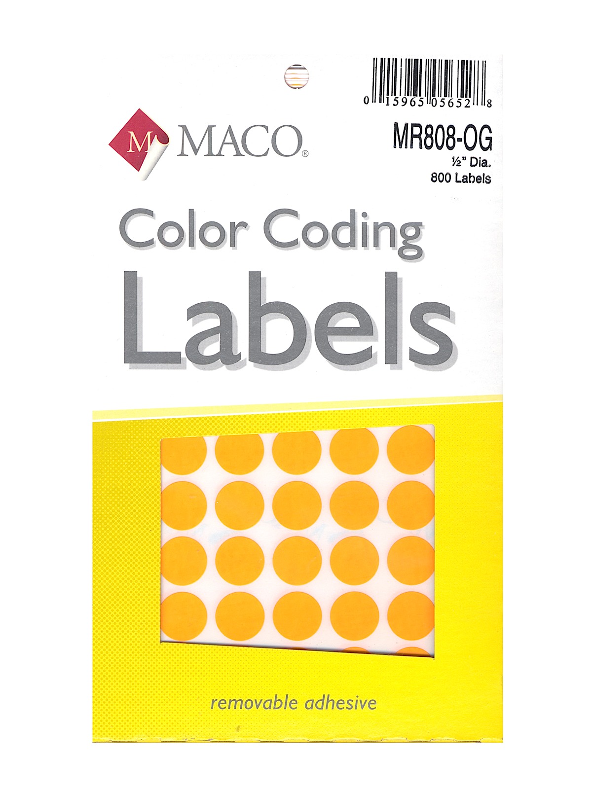 Color Coding Labels 1 2 in. round orange glow pack of 800