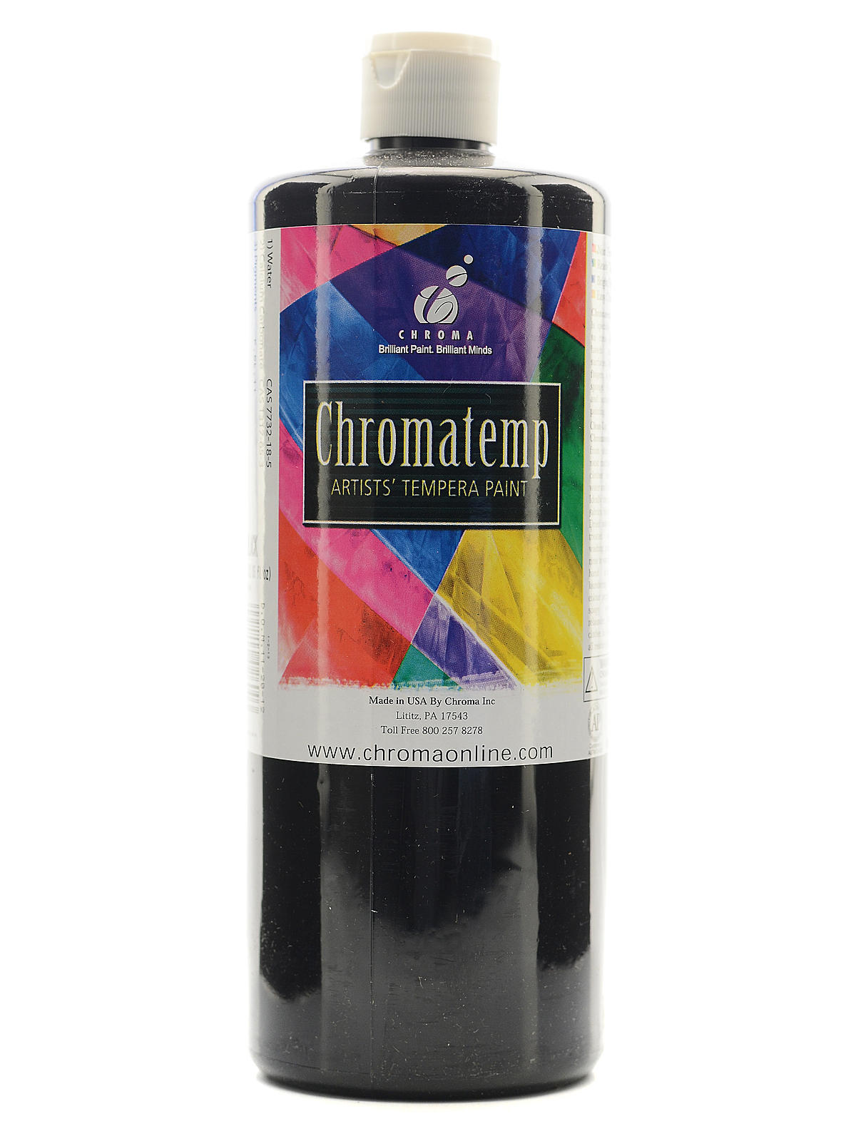 ChromaTemp Artists' Tempera Paint Black 32 Oz.