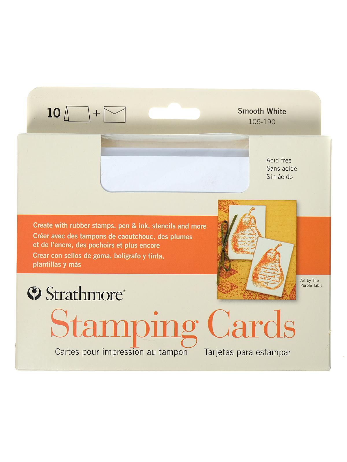 Blank Greeting Cards with Envelopes smooth white with no deckle pack of 10