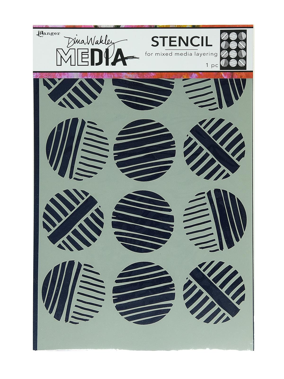 Dina Wakley Media Stencils 6 in. x 9 in. lined circles