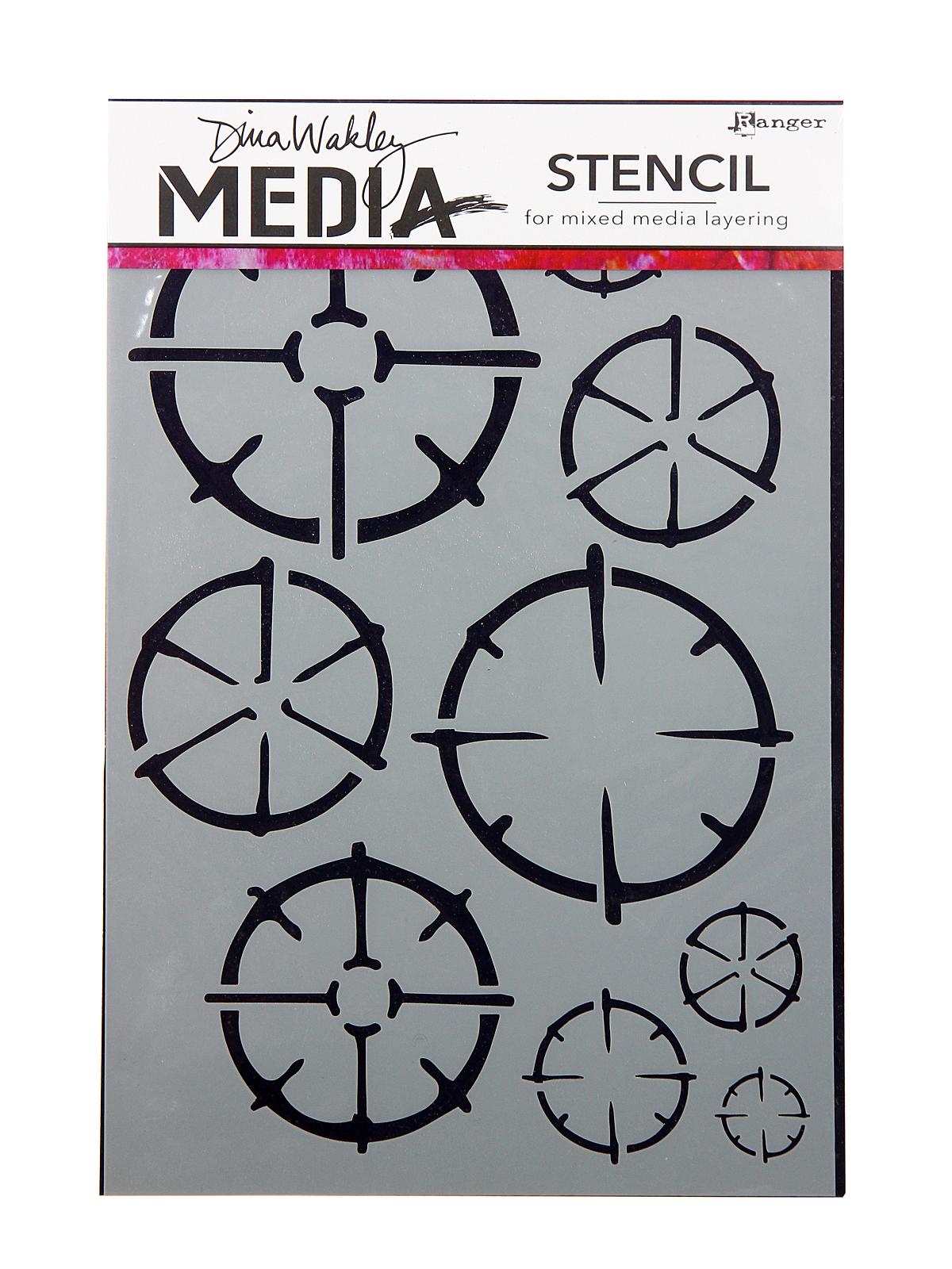 Dina Wakley Media Stencils 6 In. X 9 In. Wheels
