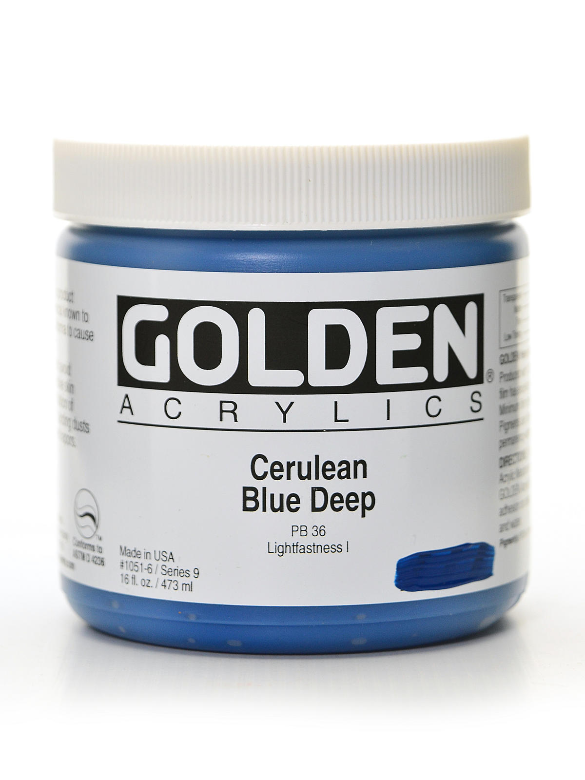 Heavy Body Acrylics cerulean blue deep 16 oz.