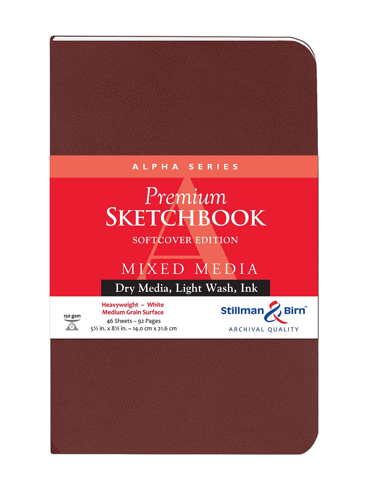 Alpha Series Softcover Sketchbooks 5.5 in. x 8.5 in. portrait 96 pages