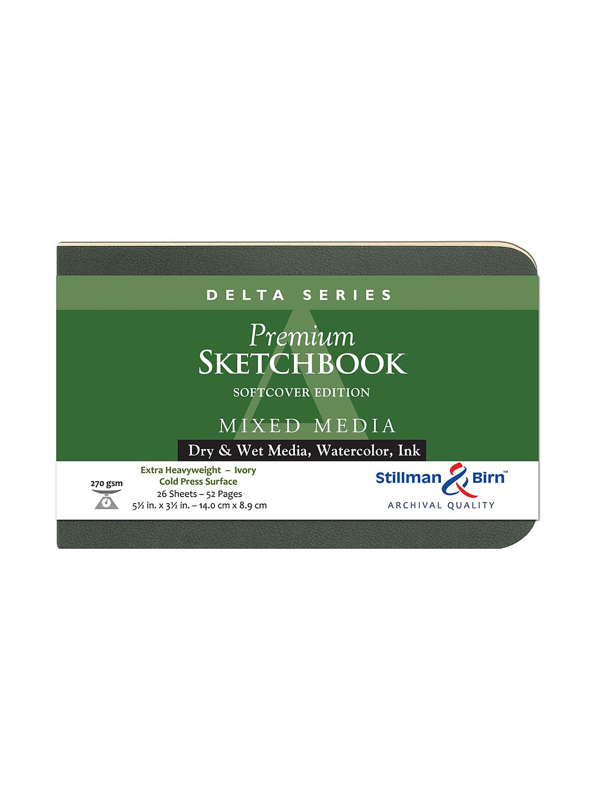 Delta Series Softcover Sketchbooks 5.5 In. X 3.5 In. Landscape 56 Pages