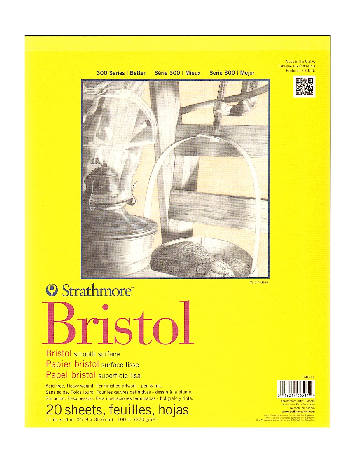 300 Series Bristol smooth 11 in. x 14 in.