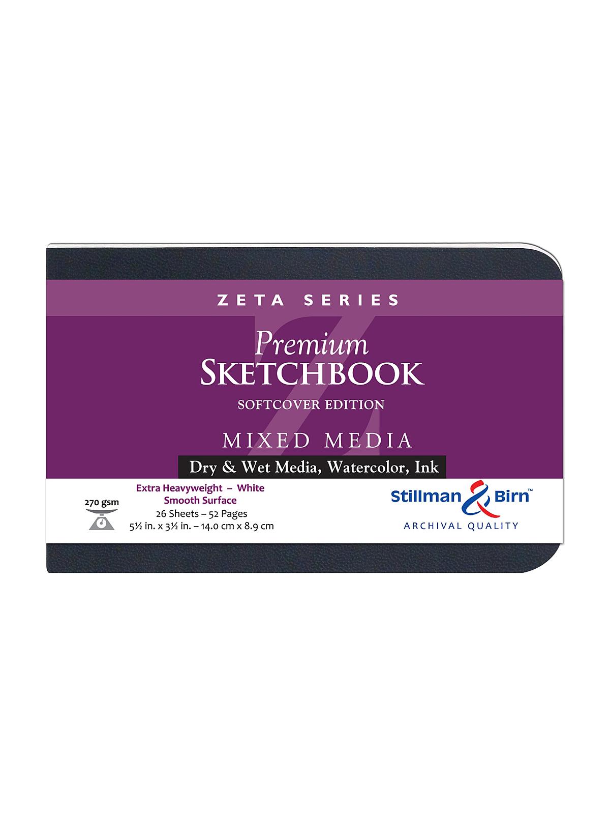Zeta Series Softcover Sketchbook 5.5 In. X 3.5 In. Landscape 56 Pages