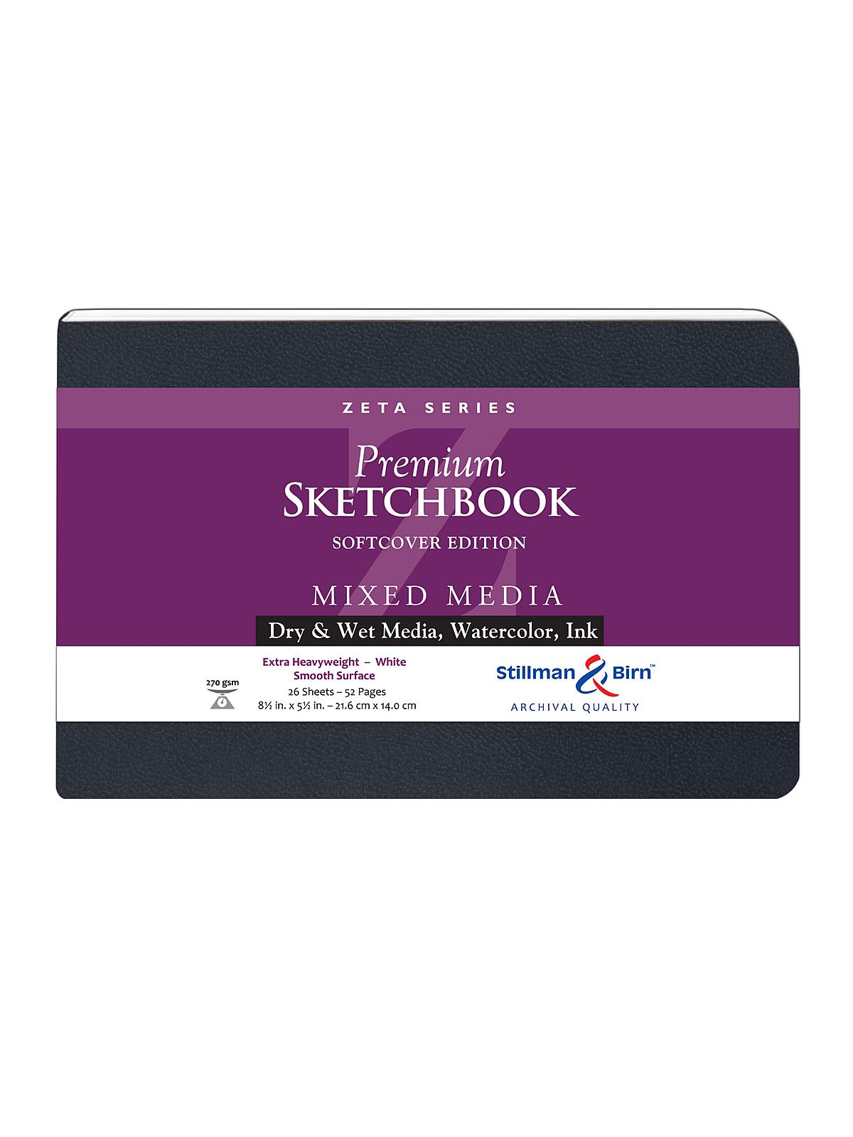 Zeta Series Softcover Sketchbook 8.5 in. x 5.5 in. landscape 56 pages