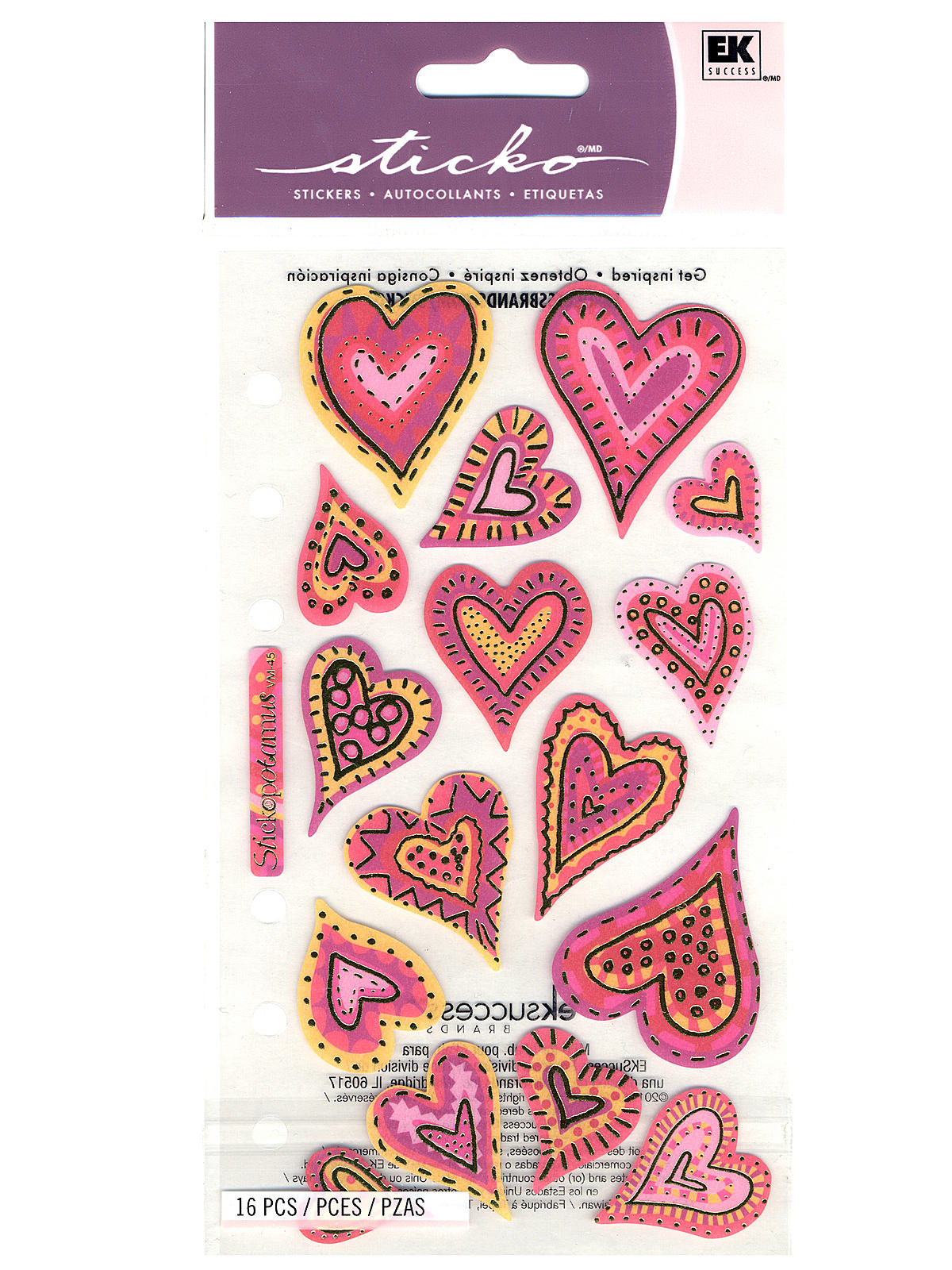 Classic Stickers expressive hearts 16 pieces