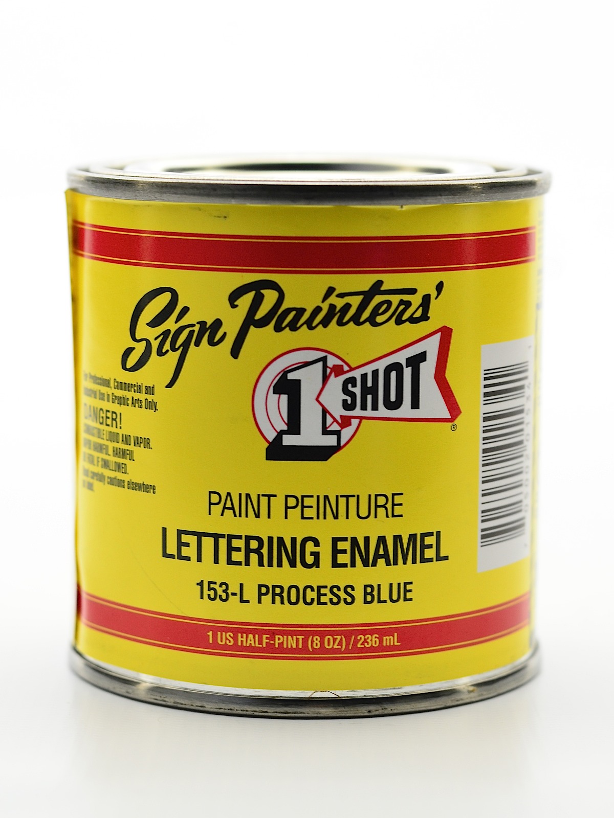 Lettering Enamel process blue half pint 153L