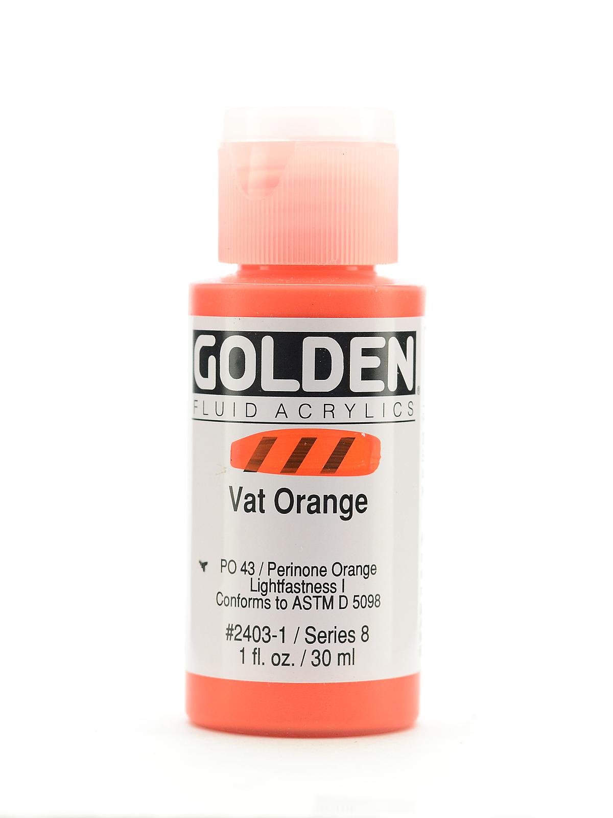 Fluid Acrylics vat orange 1 oz.
