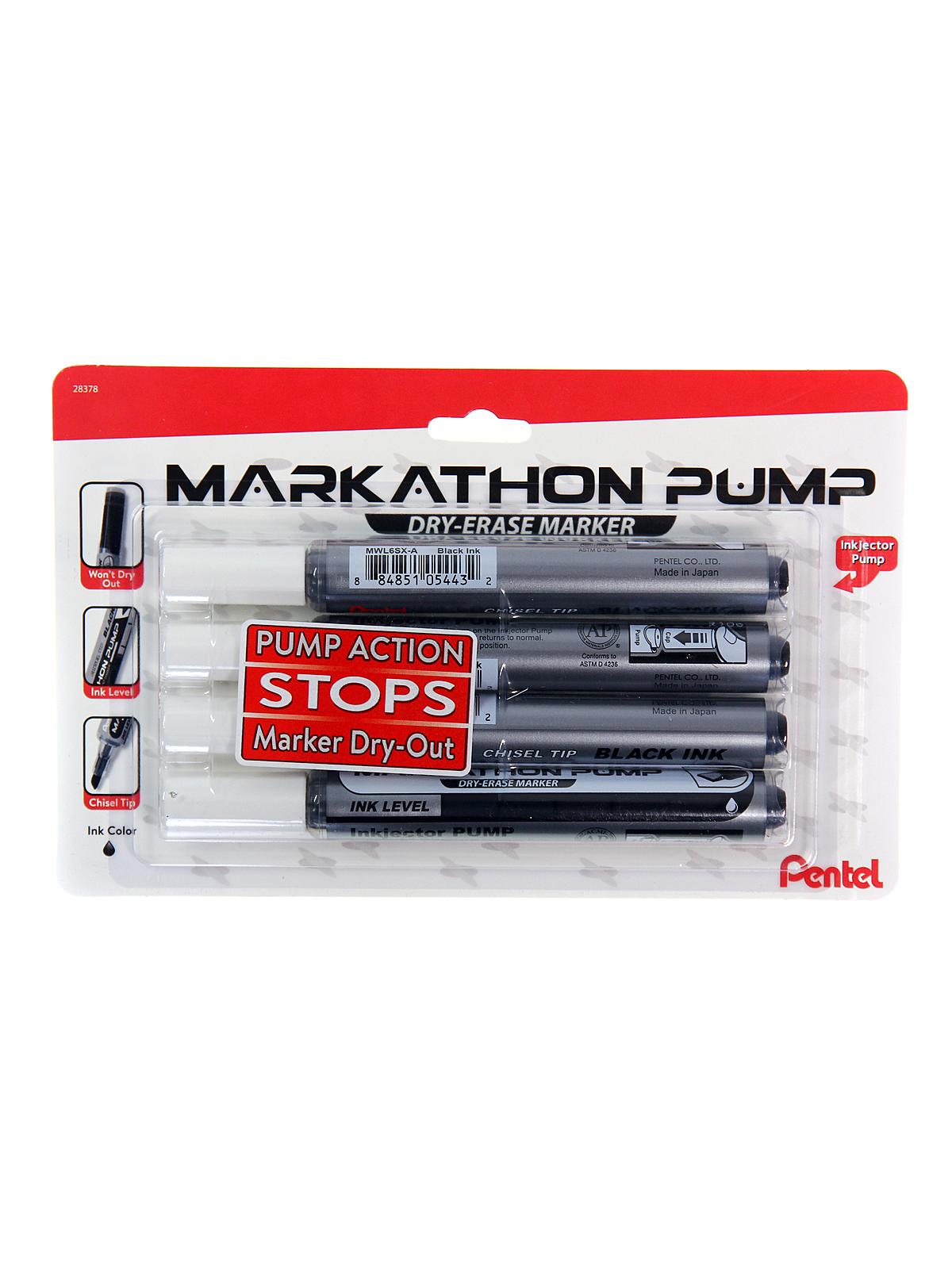 Markathon Pump Dry Erase Marker Sets black 3-pack
