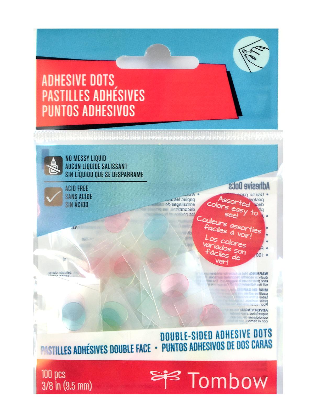 Adhesive Dots 3 8 In. Pack Of 100 Assorted