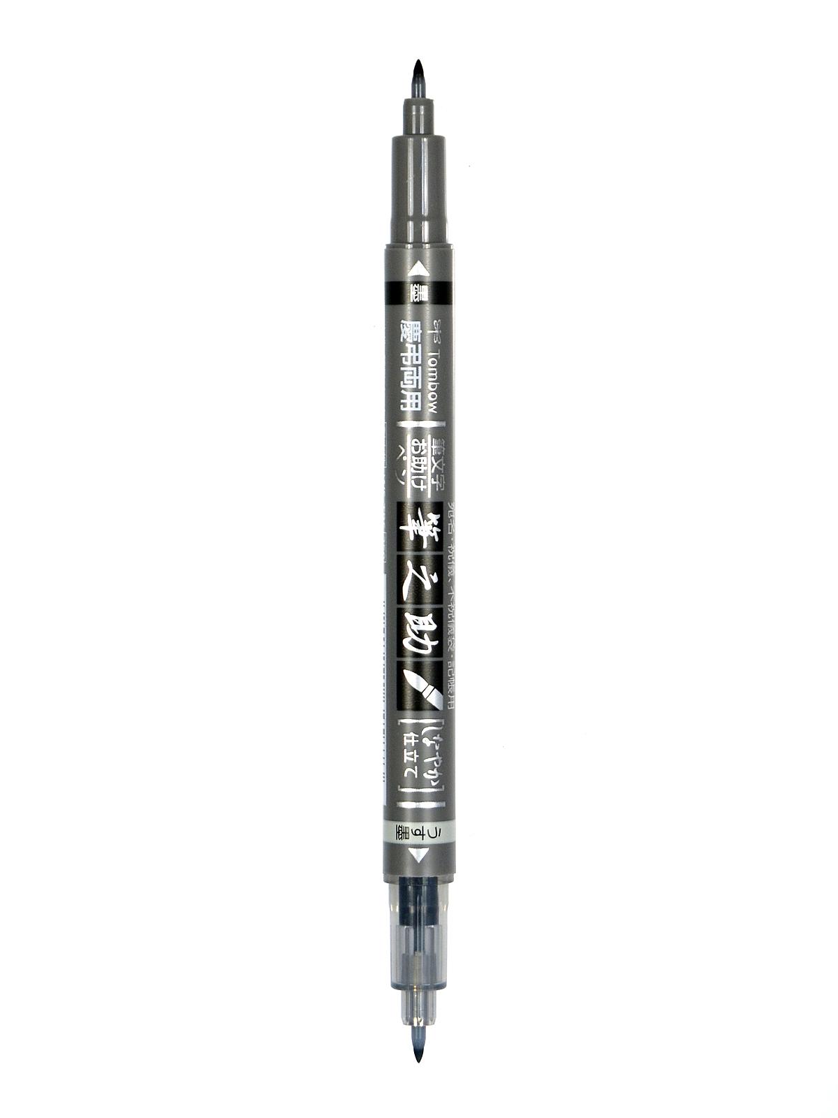 Fudenosuke Brush Pens Twin Tip Black And Grey Each