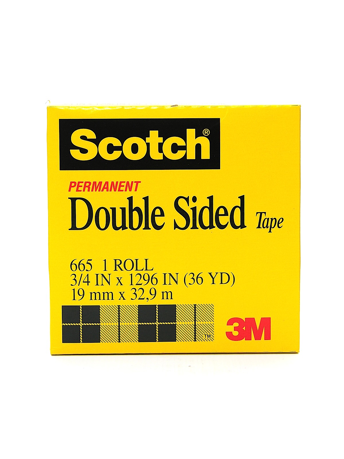 Permanent Double Sided Tape 3 4 in. x 36 yd. roll with 3 in. core 665