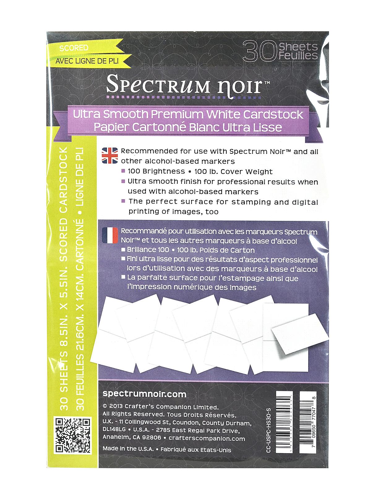 Cardstock Ultra Smooth 8 1 2 In. X 5 1 2 In. Pack Of 30 Scored Sheets