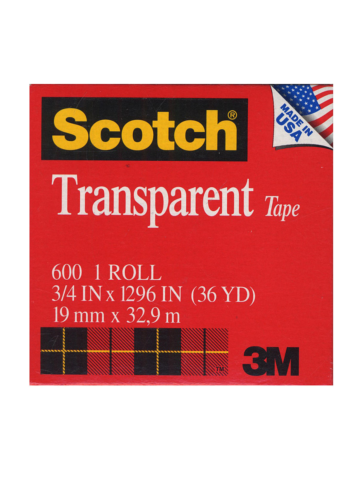 Transparent Tape 3 4 in. x 36 yd. refill roll with 1 in. core 600