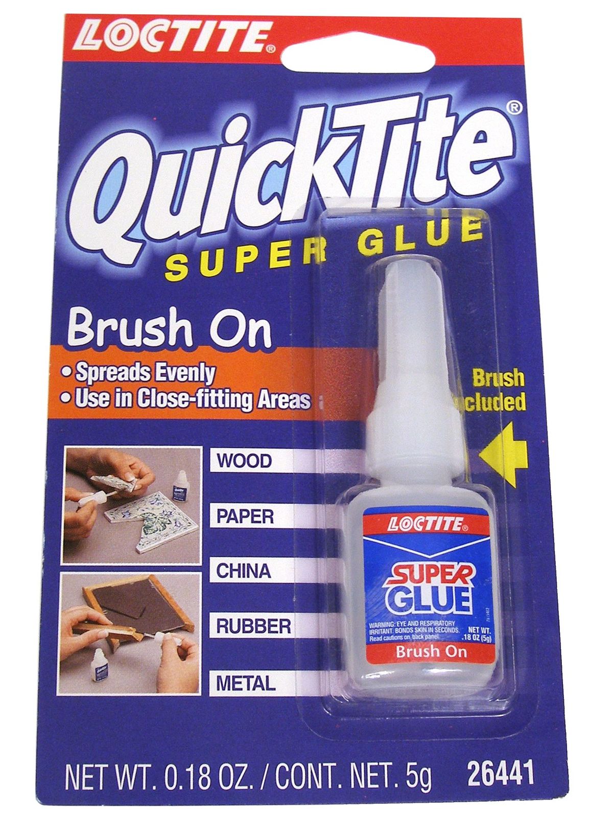 Quicktite Super Glue Brush-on 0.18 Oz.